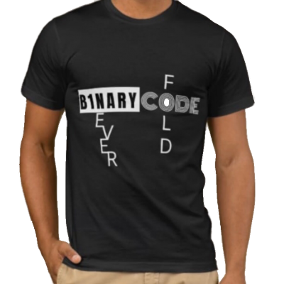 "B1NARY C0DE NEVER FOLD" Tee $19.95